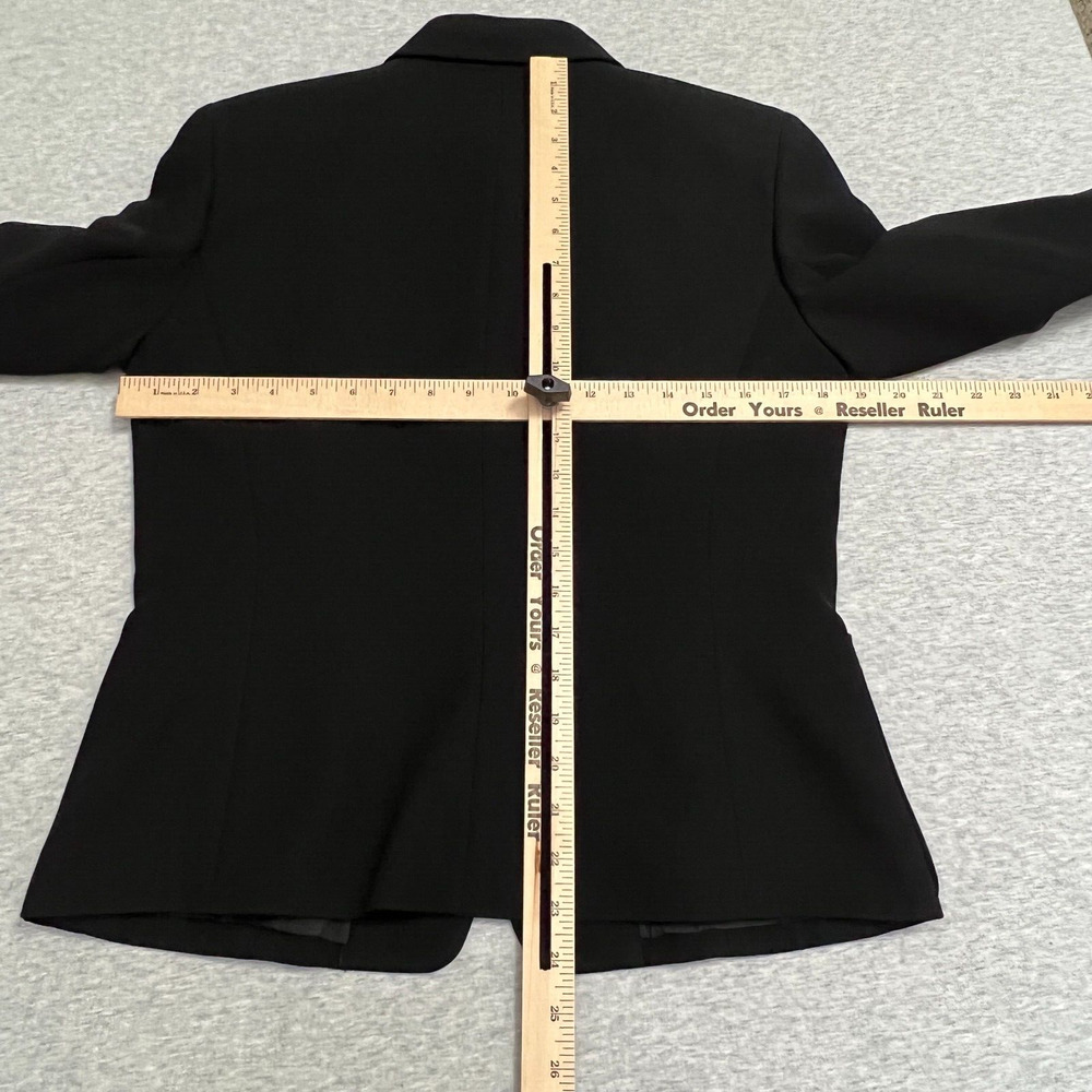 Vintage Anne Klein Blazer Womens 8 Black Dress Jacket Crepe Office Formal 90's - Picture 9 of 13